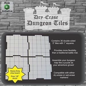 Image of Dry Erase Dungeon Tiles Pack of Thirty Six 5 Squares