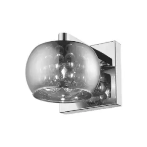 image of Impex Deni 1 Light Chrome Wall Light