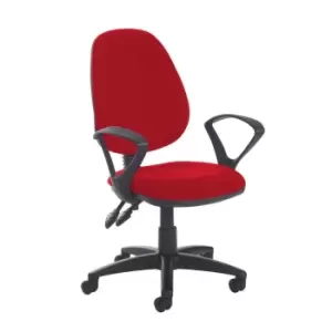 Image of Dams MTO Jota High Back PCB Operator Chair with Fixed Arms - Bridgetown Purple