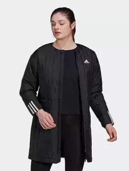 Image of adidas Itavic 3-Stripes Seasonal Coat, Black Size M Women