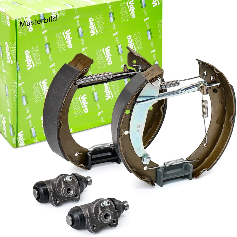 Image of VALEO 554725 Brake Set, drum brakes Rear Axle, with wheel brake cylinder Brake Set,drum brakes (3859)