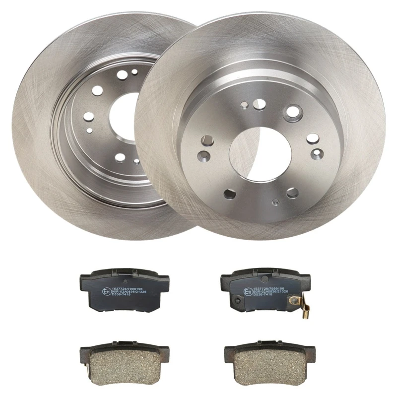 Image of RIDEX 3405B2382 Brake disc and pads set Rear Axle, Brake Disc Type: Solid, with acoustic wear warning Brake Set,disc brakes (3405)