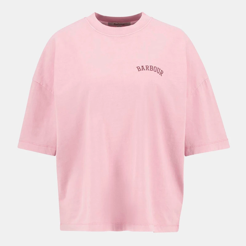 Image of Barbour Claydon Oversized T-Shirt Pink Blush female 16 (XL)