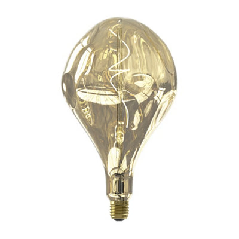 Image of Calex Filament XXL Mirror Glass Organic Evo PS165 Champagne E27 Dimmable 100 Lumen Warm White Decorative Light Bulb Gold