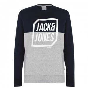 Image of Jack and Jones Half Logo Crew Sweatshirt Mens - Sky Captain