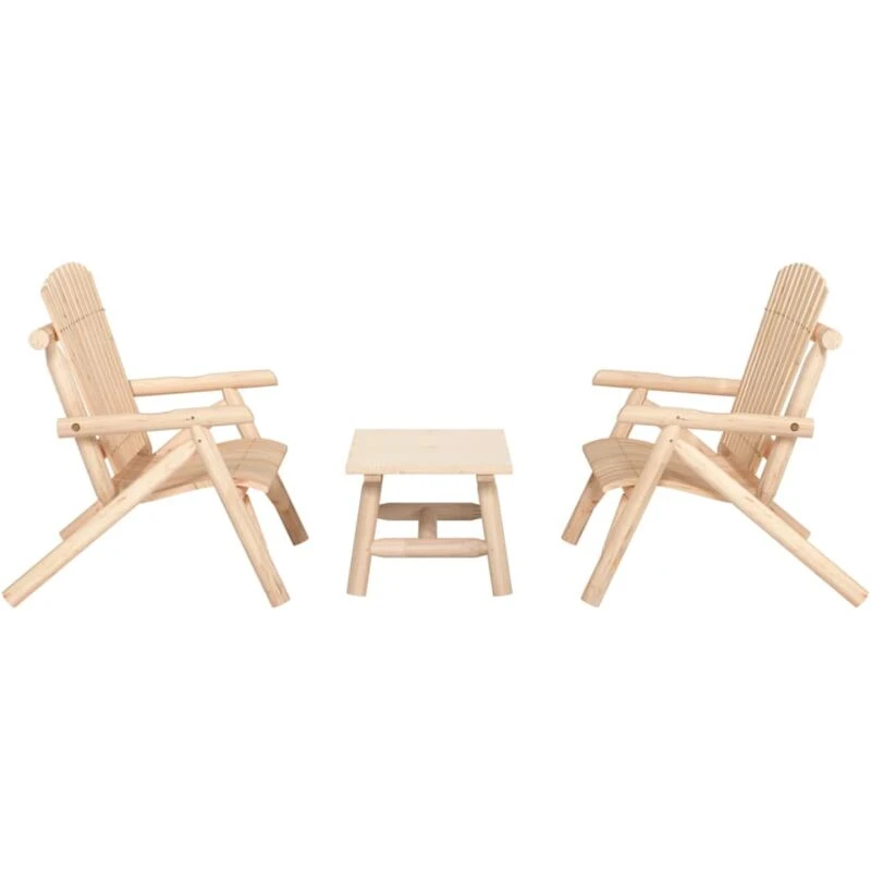 Image of VIDAXL 3 Piece Garden Lounge Set Solid Wood Spruce Vidaxl 3185515