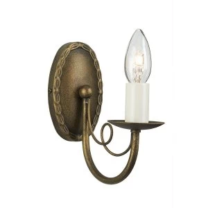 Image of 1 Light Indoor Candle Wall Light Black, Gold, E14