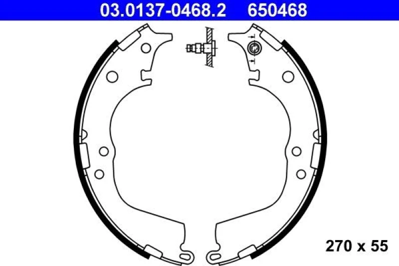 Image of ATE 03.0137-0468.2 Brake Shoes without lever Brake Shoe Set (70)