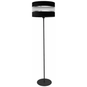 image of Helam Lighting - Helam Helen Floor Lamp With Shade Black, Silver 35cm