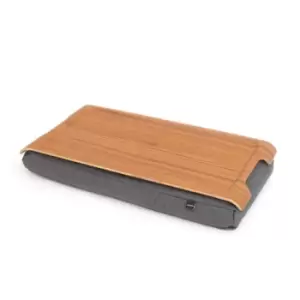 image of Laptray Mini Antislip Teak Wood Tray with Salt & Pepper Cushion