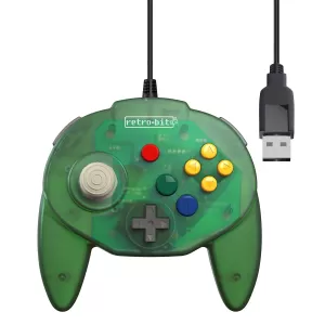 image of Retro-Bit Tribute 64 USB Green Controller