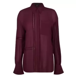 Image of Ted Baker Agniss Lace Insert Shirt - Purple