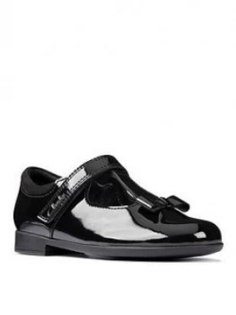 Image of Clarks Girls Scala Hope Tbar Bow School Shoe