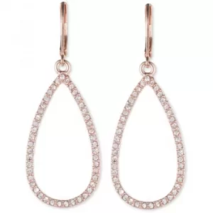 image of Ladies Anne Klein Rose Gold Plated Crystal Tear Earrings