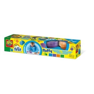 Image of SES Creative - Childrens My First Fluffy Washable Fingerpaint Set 4 Paint Pots (Multi-colour)
