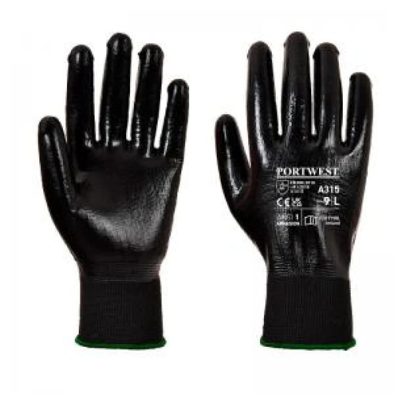 Image of Portwest All Flex Nitrile Grip Gloves A315K8RM Colour: Black