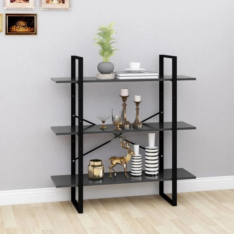 Image of VIDAXL Book Cabinet Grey 100x30x105cm Engineered Wood Vidaxl 8720286568392
