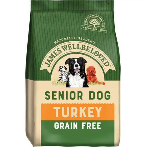 Image of James Wellbeloved Grain Free Senior Turkey and Veg Dry Dog Food 10kg