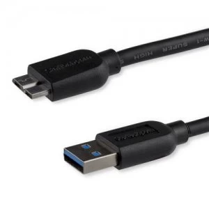 Image of 0.5m Slim USB 3.0 A to Micro B Cable MM