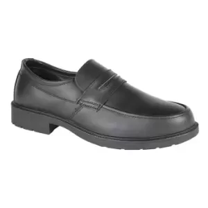 Image of Grafters Mens Uniform/Managers Step In Safety Leather Shoe (42) (Black)