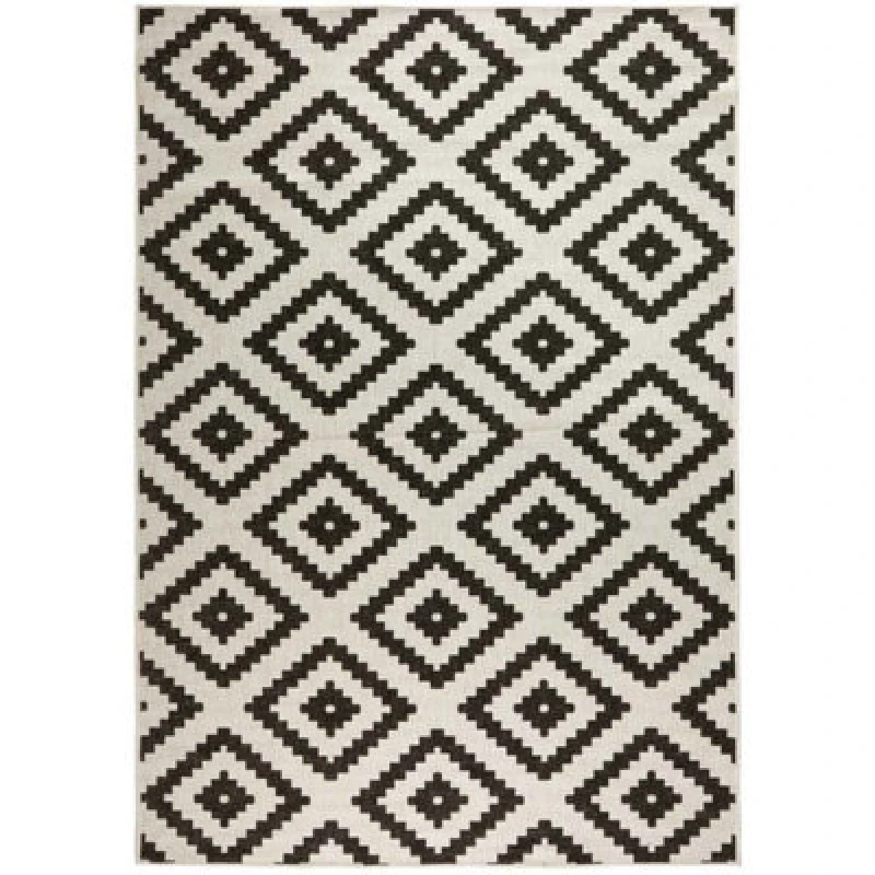Image of The Rugs Malta Reversible Indoor Outdoor Rug Flatweave Polypropylene In Black