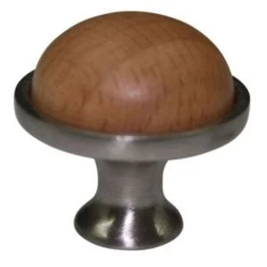 image of BQ Beech Round Furniture Knob L34mm Pack of 1