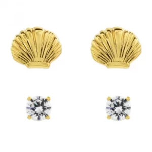 image of Ladies Juicy Couture Gold Plated Seashell Stud Earrings Set