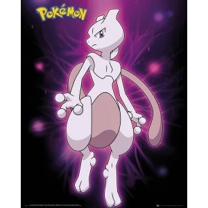 image of Pokemon Mewtwo Neon Mini Poster