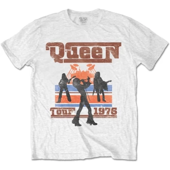 Image of Queen - 1976 Tour Silhouettes Unisex Large T-Shirt - White