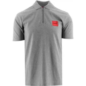 image of HUGO Grey Deresom Polo Shirt