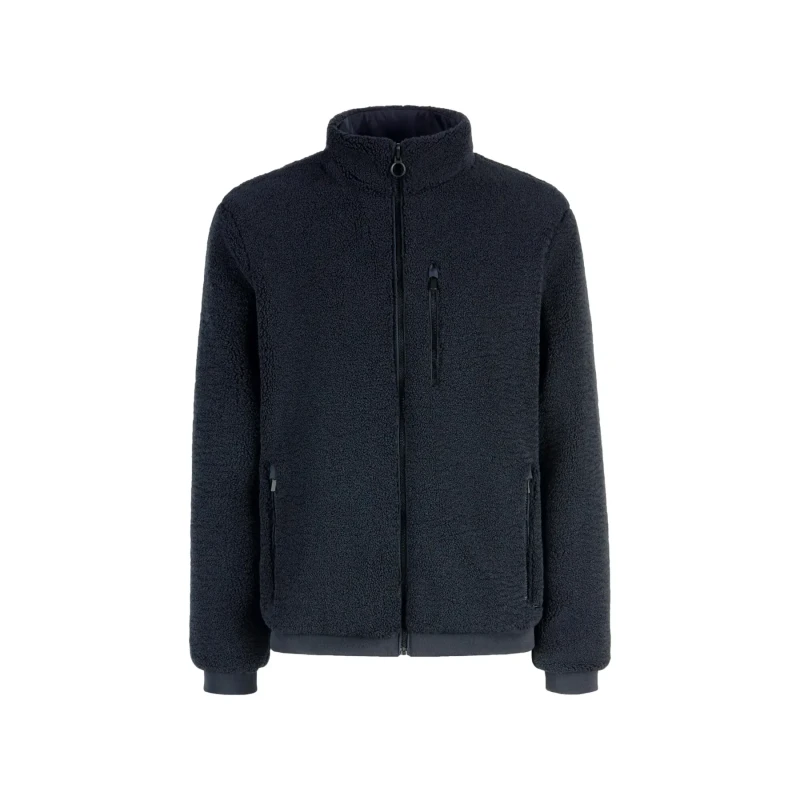 Image of Geox Zipped Fur Sweater Geox Bleu Male 2XL