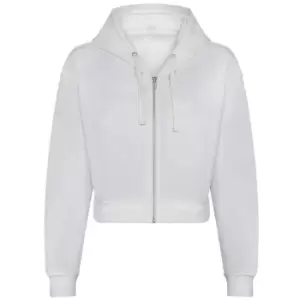 Image of Awdis Womens/Ladies Cropped Hoodie (L) (Arctic White)