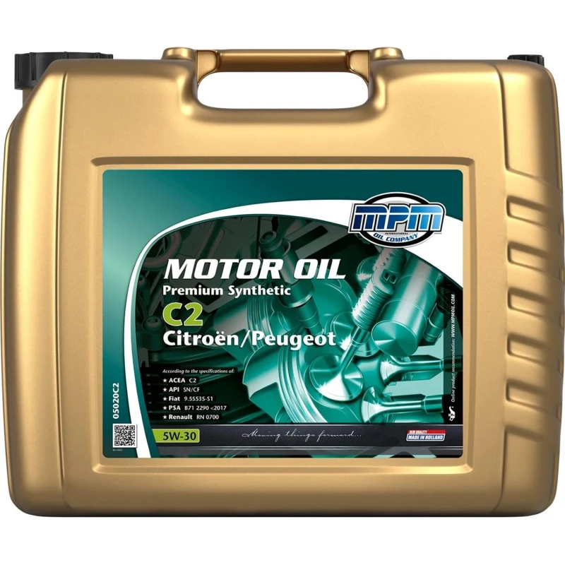 Image of MPM 05020C2 Engine oil Motor Oil 5W-30 Premium Synthetic C2 Citroen / Peugeot Capacity: 20l, Synthetic Oil Engine Oil (1862)