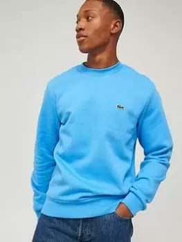 Image of Lacoste Small Logo Crew Neck Sweat - Blue Size 6XL, Men