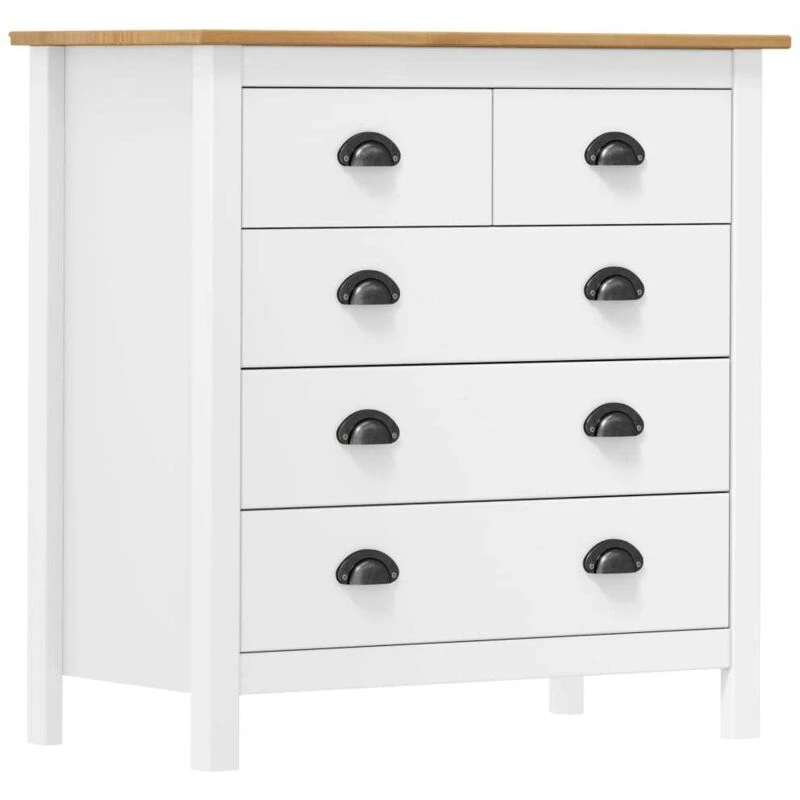 Image of VIDAXL Sideboard Hill White 79x40x80cm Solid Pine Wood Vidaxl 8719883909844