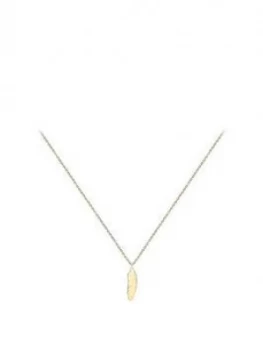 Image of Love Gold 9Ct Yellow Gold Feather Necklace