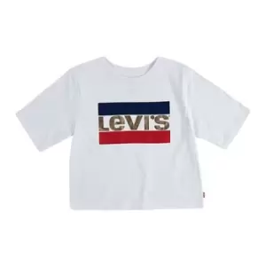 image of Levis HIGH RISE TEE Girls Childrens T shirt in White - Sizes 10 years,16 years