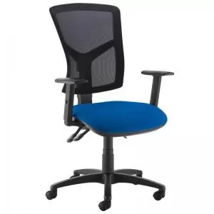 Image of Senza high mesh back operator chair with adjustable arms - Curacao
