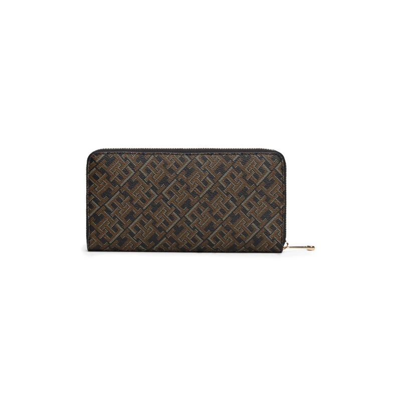 Image of Tommy Hilfiger Zip Around Monogram Purse Zip Around Purses One Size Black 76377703000