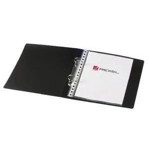 image of Rexel Budget 25mm 2 Ring Binder A5 Black Pack of 10 13428BK