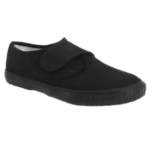 Image of Dek Kids Unisex Junior Touch Fastening Black Canvas Plimsolls (1 UK) (Black)