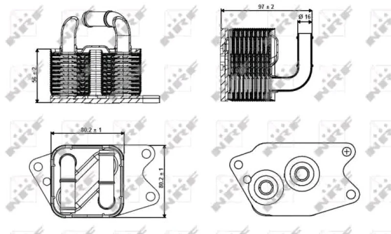 Image of NRF 31265 Oil Cooler EASY FIT with gaskets/seals Aluminium Oil Cooler,engine oil (469)