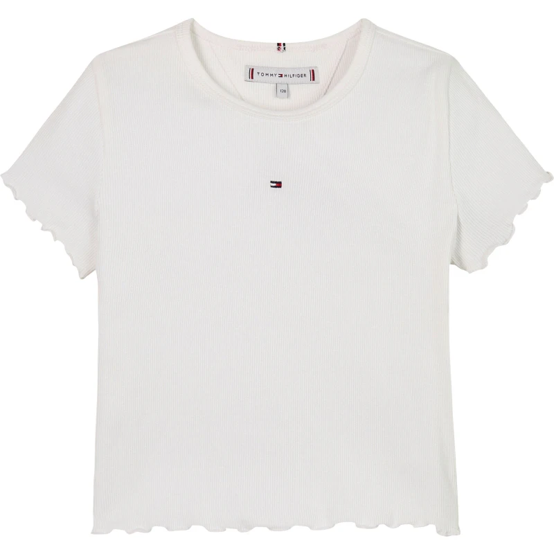 Image of Tommy Hilfiger Tommy Rib Tee Jn42 Regular Fit T-Shirts 4Y White 58136701135