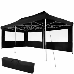 image of Tectake Gazebo Collapsible 3X6 M With 2 Sides - Viola Black