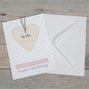 Image of Greeting Card with Heart Plaque - Anniversary