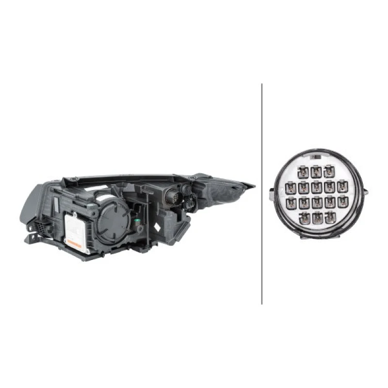 Image of HELLA 1LL 354 806-081 Headlights PSY24W, with bulb, Right, with motor for headlamp levelling, Bi-Xenon Headlight (259)