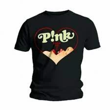 image of Pink - Blow Hearts Unisex X-Large T-Shirt - Black