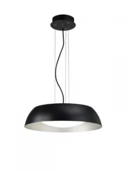 image of Ceiling Pendant Small 18W LED 3000K, 1800lm, Matt Black, Silver, White Acrylic