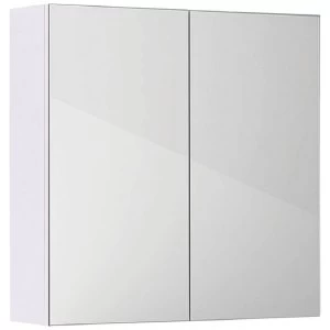 image of Wickes Talana White Gloss Wall- Hung Mirror Storage Unit - 600mm