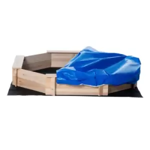 Image of Outsunny Kids Wooden Sand Pit Children Sandbox With Cover Outdoor Playset